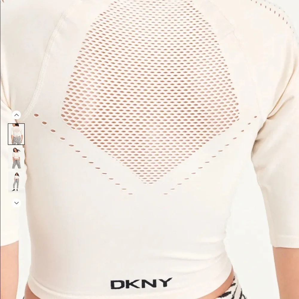 DKNY| DKNY SPORT Seamless Elbow Sleeve Pullover With Mesh Back - Picture 2 of 5